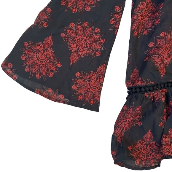 Whimsy Goth Dark Romantic Tunic Dress Blouse Red Black 🥀 Small - Picture 9 of 9